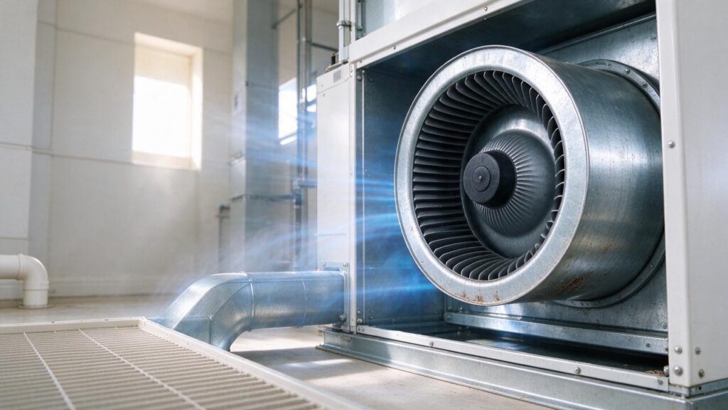 Illustration of HVAC equipment related to ac vent barely blowing.
